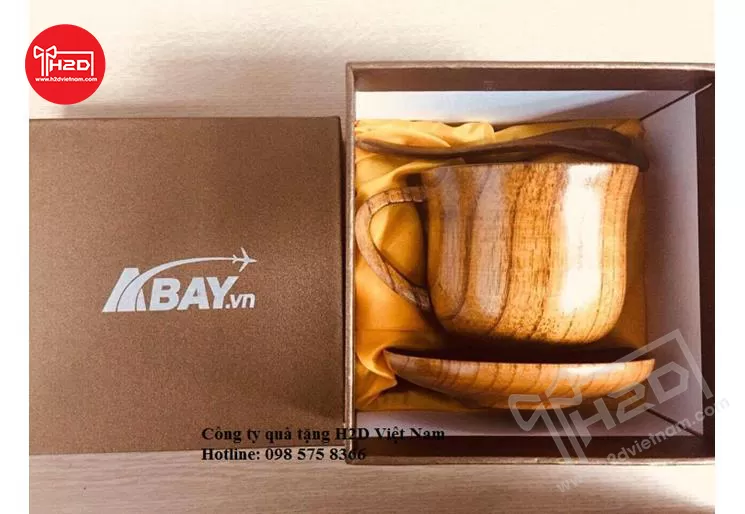 Bộ cốc đĩa thìa gỗ