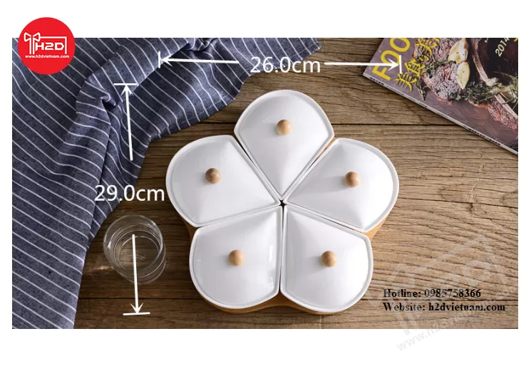 Khay mứt hoa mai 5 cánh