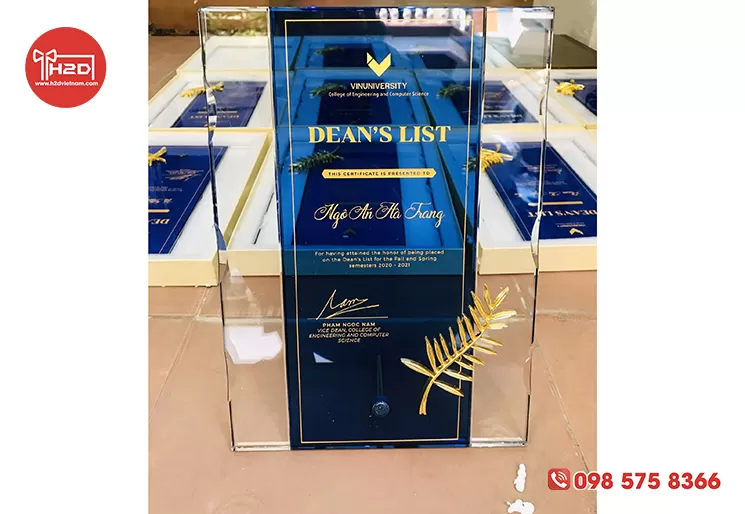 Bằng khen pha lê 01